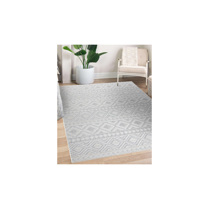 Dywan Strukturalny SOLE D3851 Boho, romby - płasko tkany beż 120x170cm Dywan Strukturalny SOLE D3851 Boho, romby - płasko tkany beż 120x170cm