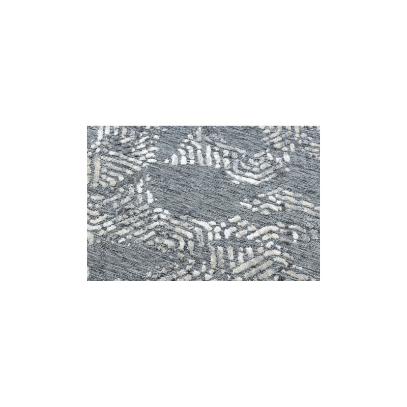 Dywan Strukturalny SOLE D3842 Heksagony - płasko tkany szary / beż 80x250cm