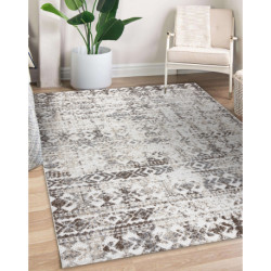 Dywan Strukturalny SOLE D3732 Aztecki, romby - płasko tkany beż 80x250cm