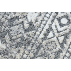 Dywan Strukturalny SOLE D3732 Aztecki, romby - płasko tkany szary / beż 80x250cm
