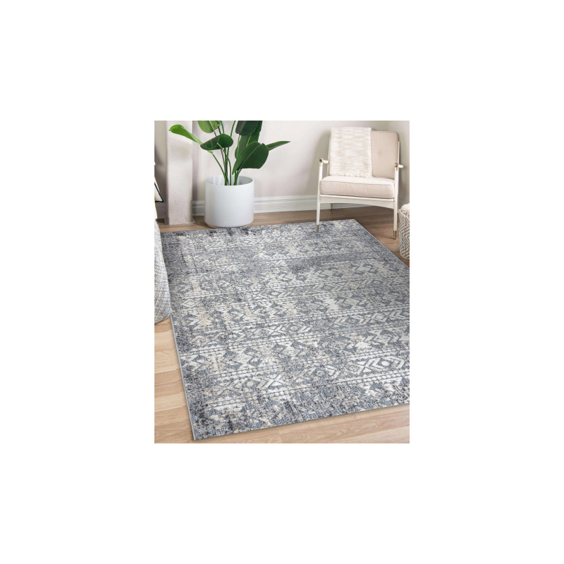 Dywan Strukturalny SOLE D3732 Aztecki, romby - płasko tkany szary / beż 120x170cm Dywan Strukturalny SOLE D3732 Aztecki, romby - płasko tkany szary / beż 120x170cm