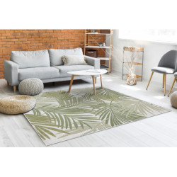 Dywan SZNURKOWY SIZAL SION Liście Palmy , tropikalny 2837 płaskie tkanie ecru / zielony 70x250cm Dywan SZNURKOWY SIZAL SION Liście Palmy , tropikalny 2837 płaskie tkanie ecru / zielony 70x250cm