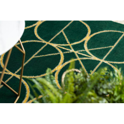 Dywan EMERALD ekskluzywny 1010 glamour, stylowy koła butelkowa zieleń / złoty 80x150cm
