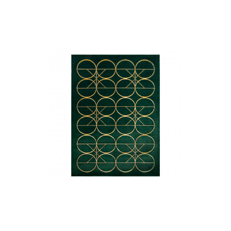 Dywan EMERALD ekskluzywny 1010 glamour, stylowy koła butelkowa zieleń / złoty 160x220cm