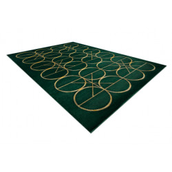 Dywan EMERALD ekskluzywny 1010 glamour, stylowy koła butelkowa zieleń / złoty 180x270cm