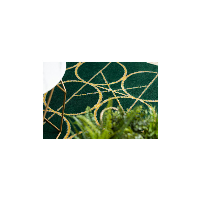 Dywan EMERALD ekskluzywny 1010 glamour, stylowy koła butelkowa zieleń / złoty 180x270cm