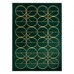 Dywan EMERALD ekskluzywny 1010 glamour, stylowy koła butelkowa zieleń / złoty 200x290cm