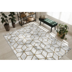 Dywan EMERALD ekskluzywny 1014 glamour, stylowy kostka krem / złoty 180x270cm