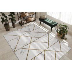 Dywan EMERALD ekskluzywny 1012 glamour, stylowy geometryczny, marmur krem / złoty 180x270cm