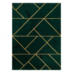 Dywan EMERALD ekskluzywny 1012 glamour, stylowy geometryczny, marmur butelkowa zieleń / złoty 80x150cm