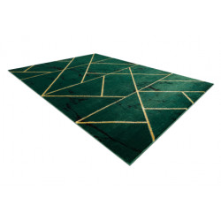 Dywan EMERALD ekskluzywny 1012 glamour, stylowy geometryczny, marmur butelkowa zieleń / złoty 140x190cm