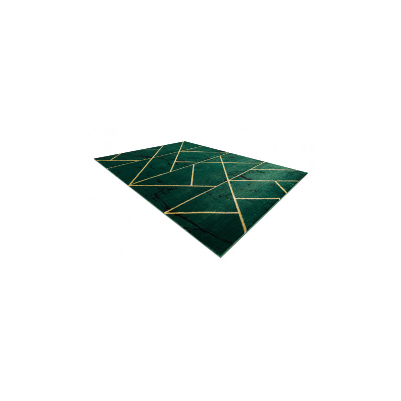 Dywan EMERALD ekskluzywny 1012 glamour, stylowy geometryczny, marmur butelkowa zieleń / złoty 200x290cm