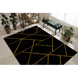 Dywan EMERALD ekskluzywny 1012 glamour, stylowy geometryczny czarny / złoty 180x270cm