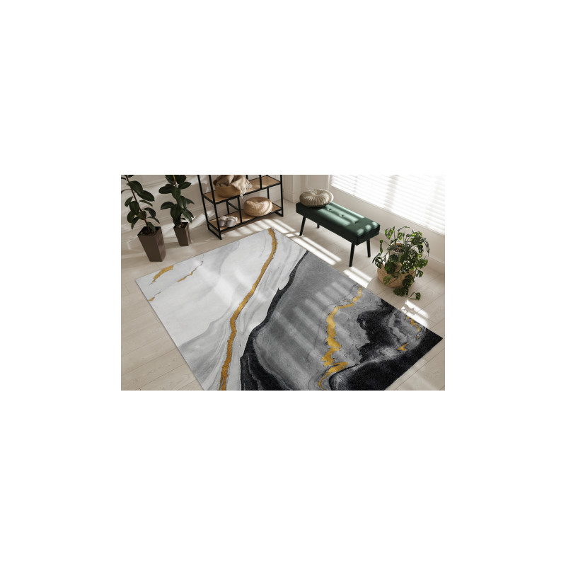 Dywan EMERALD ekskluzywny 1017 glamour, stylowy marmur czarny / złoty 120x170cm