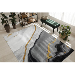 Dywan EMERALD ekskluzywny 1017 glamour, stylowy marmur czarny / złoty 140x190cm