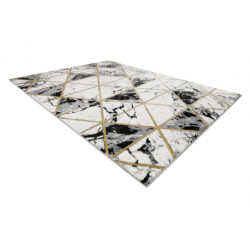 Dywan EMERALD ekskluzywny 1020 glamour, stylowy marmur, trójkąty czarny / złoty 180x270cm