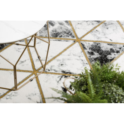 Dywan EMERALD ekskluzywny 1020 glamour, stylowy marmur, trójkąty czarny / złoty 180x270cm