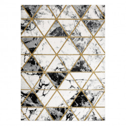 Dywan EMERALD ekskluzywny 1020 glamour, stylowy marmur, trójkąty czarny / złoty 240x330cm