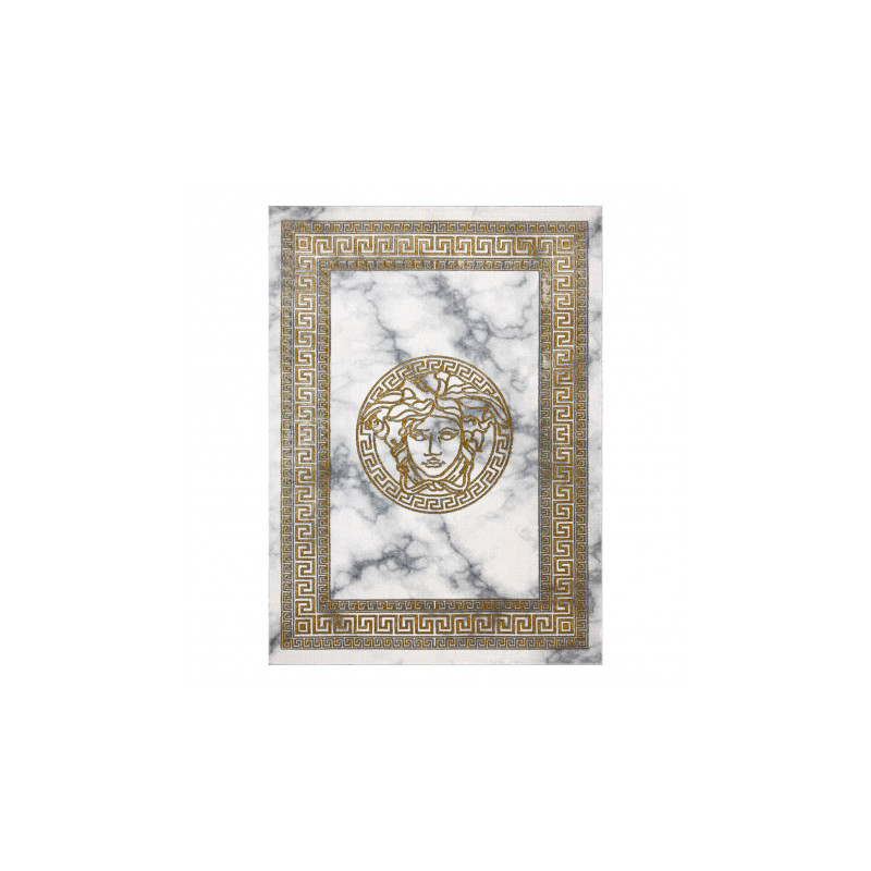 Dywan EMERALD ekskluzywny 1011 glamour, meduza grecki ramka krem / złoty 140x190cm