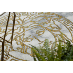 Dywan EMERALD ekskluzywny 1011 glamour, meduza grecki ramka krem / złoty 140x190cm
