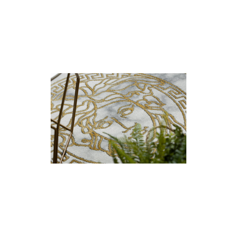 Dywan EMERALD ekskluzywny 1011 glamour, meduza grecki ramka krem / złoty 140x190cm