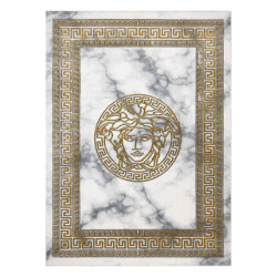 Dywan EMERALD ekskluzywny 1011 glamour, meduza grecki ramka krem / złoty 240x330cm
