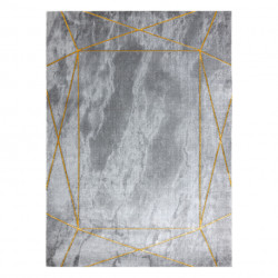 Dywan EMERALD ekskluzywny 1022 glamour, stylowy geometryczny, marmur szary / złoty 80x150cm