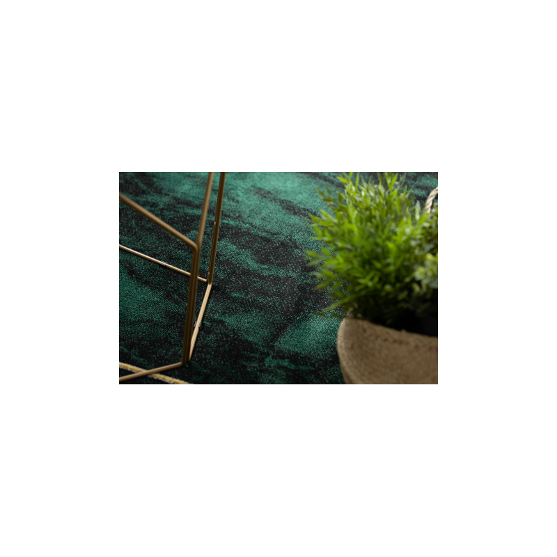 Dywan EMERALD ekskluzywny 1022 glamour, stylowy geometryczny, marmur butelkowa zieleń / złoty 140x190cm