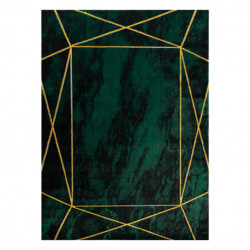 Dywan EMERALD ekskluzywny 1022 glamour, stylowy geometryczny, marmur butelkowa zieleń / złoty 180x270cm