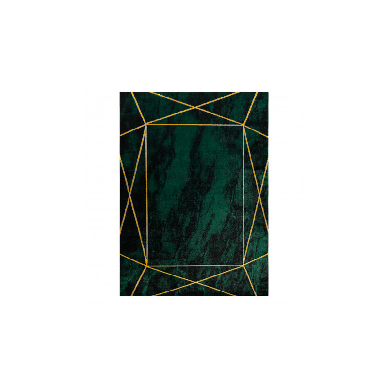 Dywan EMERALD ekskluzywny 1022 glamour, stylowy geometryczny, marmur butelkowa zieleń / złoty 180x270cm