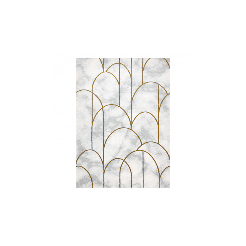 Dywan EMERALD ekskluzywny 1016 glamour, stylowy art deco, marmur krem / złoty 80x150cm