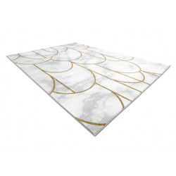 Dywan EMERALD ekskluzywny 1016 glamour, stylowy art deco, marmur krem / złoty 80x150cm