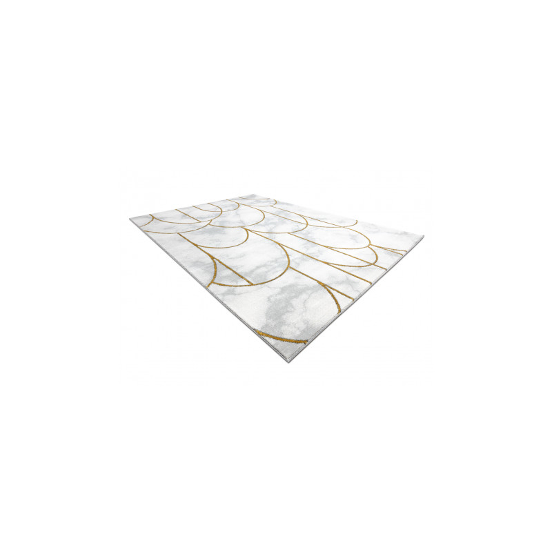 Dywan EMERALD ekskluzywny 1016 glamour, stylowy art deco, marmur krem / złoty 80x150cm