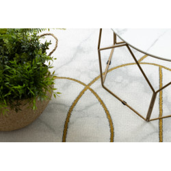 Dywan EMERALD ekskluzywny 1016 glamour, stylowy art deco, marmur krem / złoty 80x150cm
