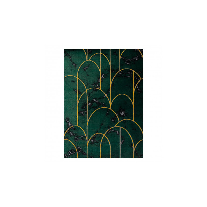 Dywan EMERALD ekskluzywny 1016 glamour, stylowy art deco, marmur butelkowa zieleń / złoty 120x170cm