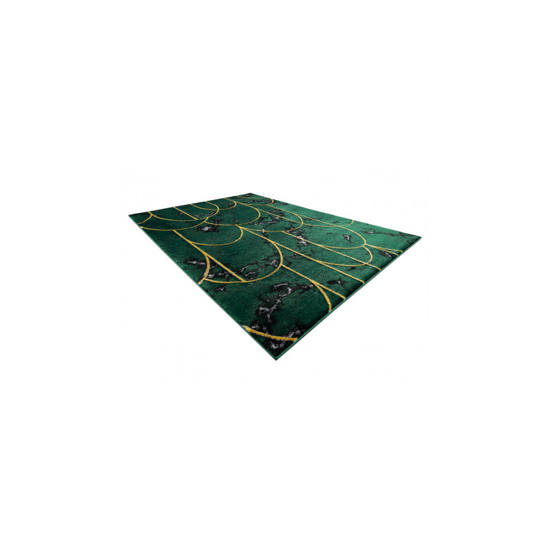 Dywan EMERALD ekskluzywny 1016 glamour, stylowy art deco, marmur butelkowa zieleń / złoty 120x170cm