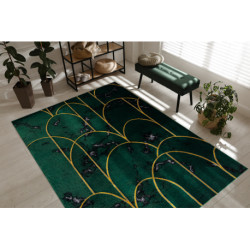 Dywan EMERALD ekskluzywny 1016 glamour, stylowy art deco, marmur butelkowa zieleń / złoty 120x170cm