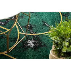 Dywan EMERALD ekskluzywny 1016 glamour, stylowy art deco, marmur butelkowa zieleń / złoty 240x330cm