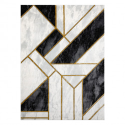 Dywan EMERALD ekskluzywny 1015 glamour, stylowy marmur, geometryczny czarny / złoty 160x220cm