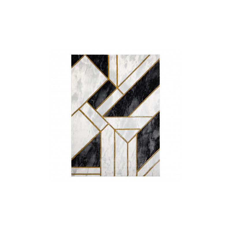 Dywan EMERALD ekskluzywny 1015 glamour, stylowy marmur, geometryczny czarny / złoty 160x220cm