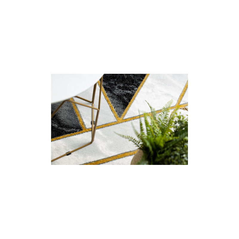 Dywan EMERALD ekskluzywny 1015 glamour, stylowy marmur, geometryczny czarny / złoty 180x270cm