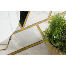 Dywan EMERALD ekskluzywny 1015 glamour, stylowy marmur, geometryczny butelkowa zieleń / złoty 80x150cm