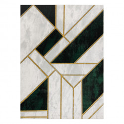 Dywan EMERALD ekskluzywny 1015 glamour, stylowy marmur, geometryczny butelkowa zieleń / złoty 160x220cm