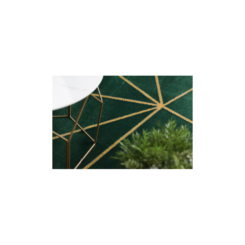 Dywan EMERALD ekskluzywny 1013 glamour, stylowy geometryczny butelkowa zieleń / złoty 140x190cm