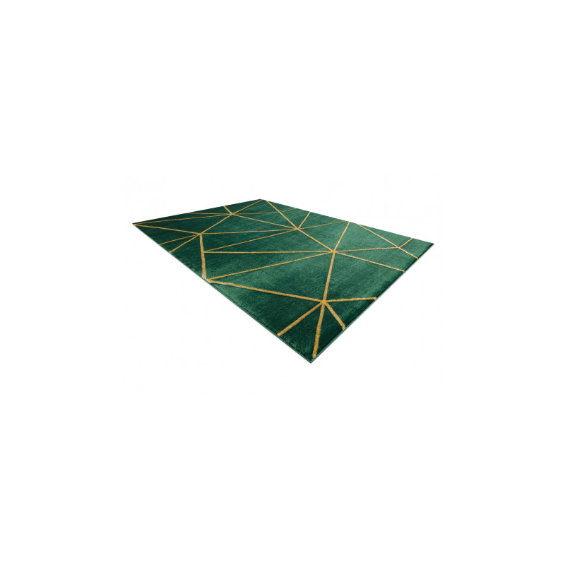 Dywan EMERALD ekskluzywny 1013 glamour, stylowy geometryczny butelkowa zieleń / złoty 160x220cm