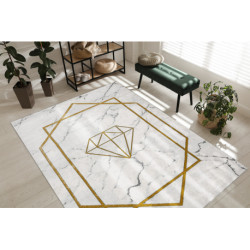 Dywan EMERALD ekskluzywny 1019 glamour, stylowy diament, marmur krem / złoty 180x270cm