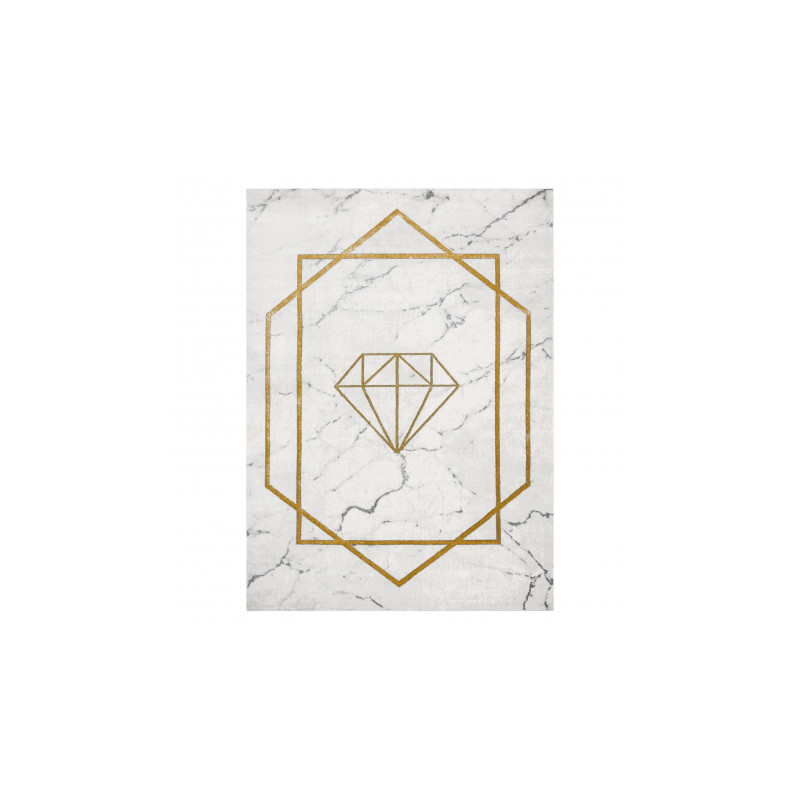 Dywan EMERALD ekskluzywny 1019 glamour, stylowy diament, marmur krem / złoty 240x330cm