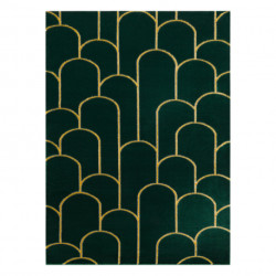 Dywan EMERALD ekskluzywny 1021 glamour, stylowy art deco butelkowa zieleń / złoty 80x150cm