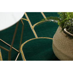 Dywan EMERALD ekskluzywny 1021 glamour, stylowy art deco butelkowa zieleń / złoty 80x150cm