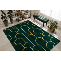 Dywan EMERALD ekskluzywny 1021 glamour, stylowy art deco butelkowa zieleń / złoty 180x270cm